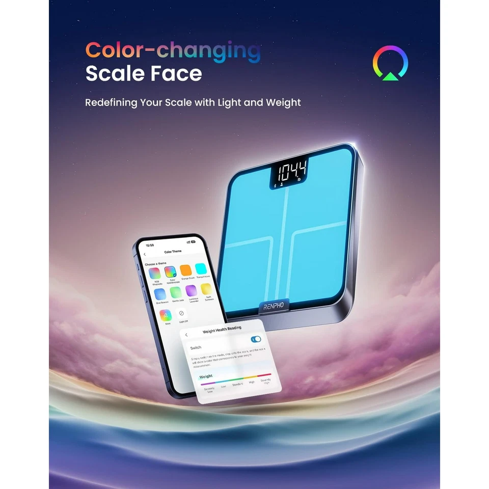 RENPHO Elis Smart Body Fat Scale - Monitor 13 Body Metrics - Bluetooth App Gift - Image 2 of 4