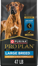 Purina Pro Plan Adult Large Breed Chicken & Rice Formula Dry Dog Food, 47 lb Bag 1.67 per pound