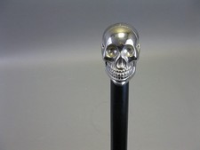 Brass Walking Stick Unique Knob Skull Head Walking Stick Cane Victorian Woode...