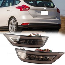 2x Smoked LED Rear Bumper Light w 4Functions for Ford Focus Hatchback 2009-2013