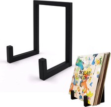 Vinyl Record Storage Black Metal Tabletop Record Holder for Albums Small Vinyl R