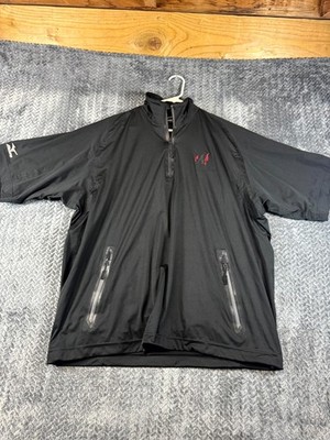 Mizuno ImpermaLite Flex Golf Rain Jacket Mens Black Logo Performance Quarter Zip
