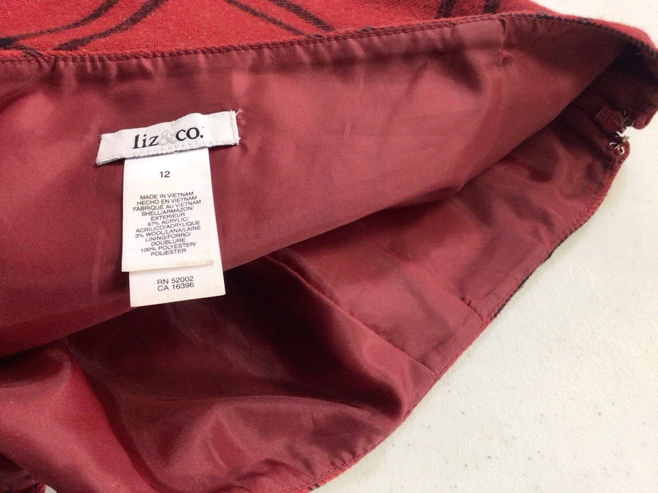 Saia midi de lã xadrez vermelha detalhe de franja feminina 12 - Imagem 4 de 4