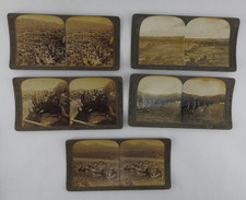 Vintage Keystone War Stereoview Cards Lot (5) Soldiers Trenches Military Scenes