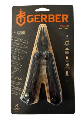 Gerber Truss Needle Nose Pliers Multi-Tool Knife with Sheath Black 17 Tools NEW