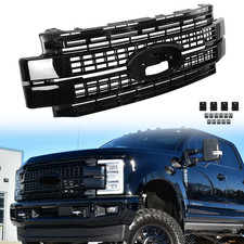 Platinum Front Upper Grille Gloss Black For Ford F250 F350 Super Duty 2017-2019