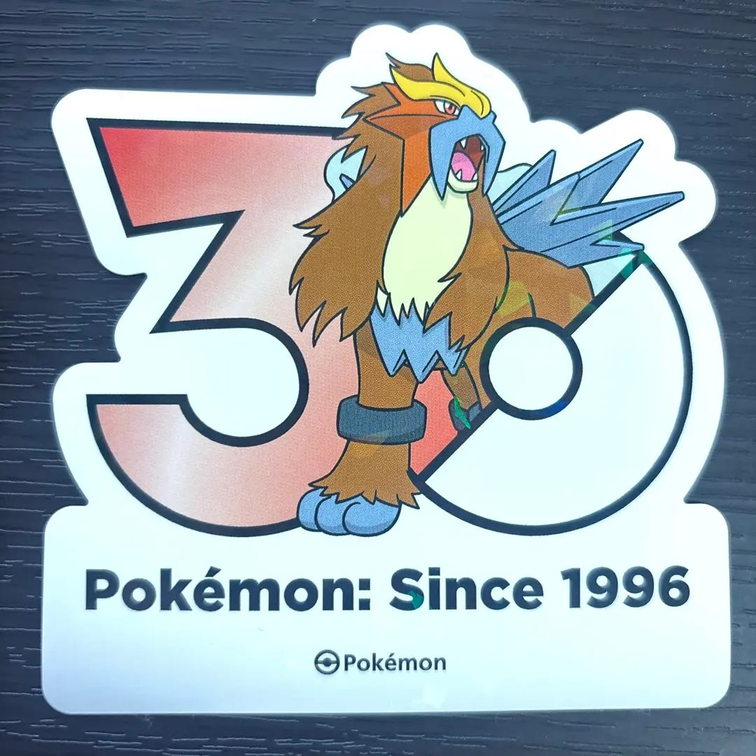 Pokemon 30th Anniversary Entei Sticker Seal Korean Limited Edition