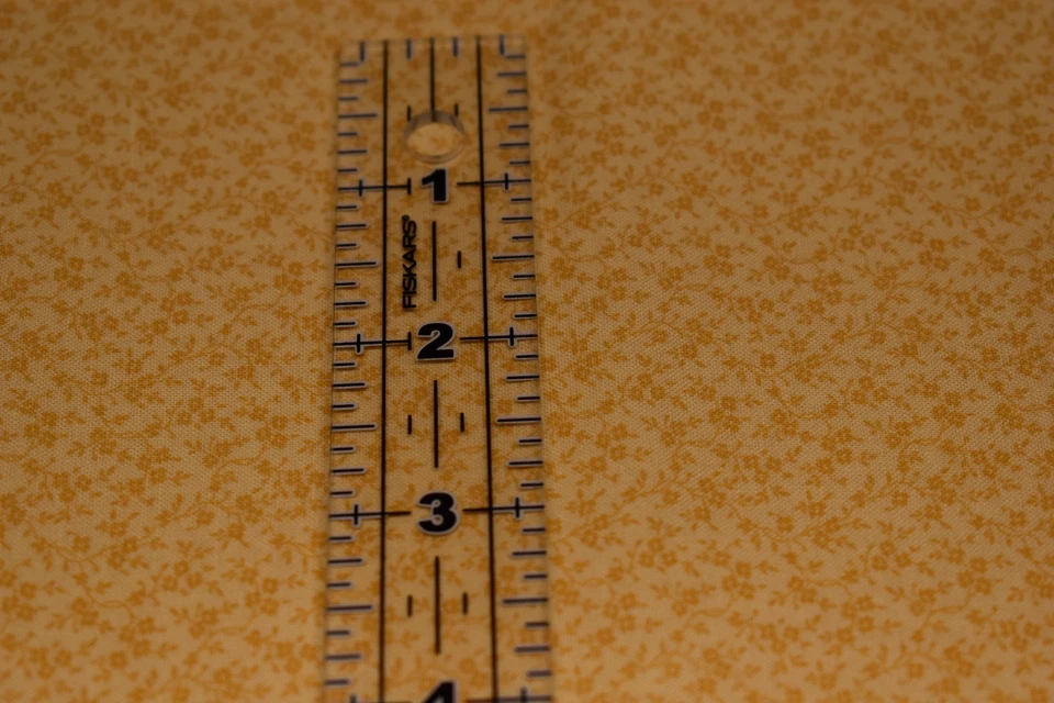 1-1/2 YARDS 100% cotton fabric yellow floral TONAL blender background calico - Image 2 of 3