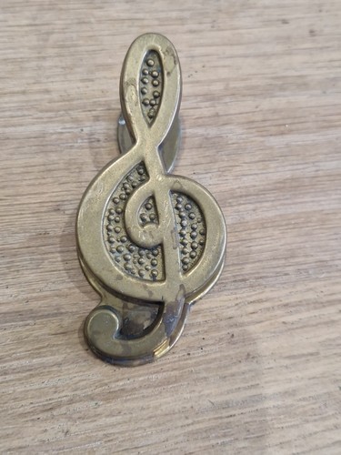 Vintage Brass Musical Note Paper clip Treble Clef Sheet Music Holder For Stand