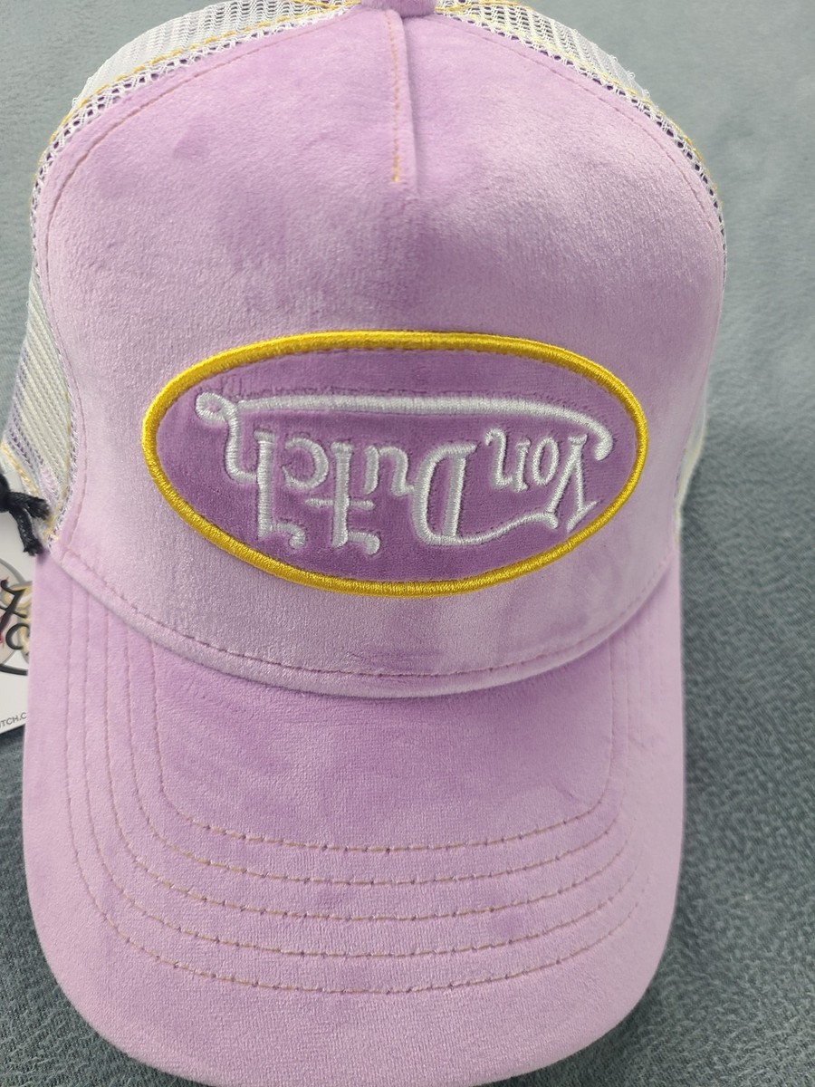 NWT - VON DUTCH PURPLE REVERSE LOGO VELVET TRUCKER HAT UNISEX Von Dutch Purple Barely Grape Reverse Logo Velvet Trucker  main image 4