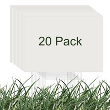 Blank Yard Signs, 16"x12" Corrugated Plastic Sheet, White Lawn Signs, 20 Pack