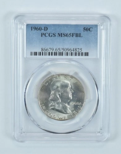 1960-D Franklin Half Dollar MS65 FBL PCGS Blue Label