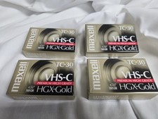 Lot Of 4 Maxell VHS-C HGX-Gold TC-30 Premium High Grade Camcorder Tapes NEW