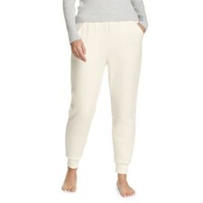 Eddie Bauer Snow Lodge Faux Shearling-Lined Joggers Womens L White NEW