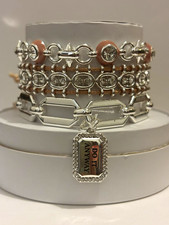 BP Silver Plated Cheers to the Good LifeStack Link Charm Bracelet ST11084