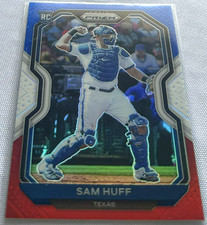 2021 Panini Prizm Baseball Sam Huff Texas Rangers Tier II Red White & Blue RC