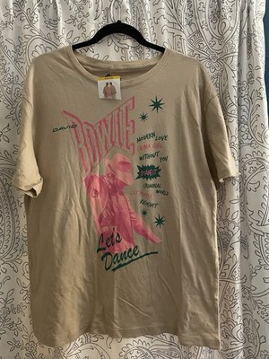 David Bowie Let's Dance Graphic Tee T Shirt Tan Size Med