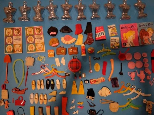 VINTAGE BARBIE 1960's ACCESSORIES, 200 PCS, DRESS FORMS, JAPAN, MATTEL