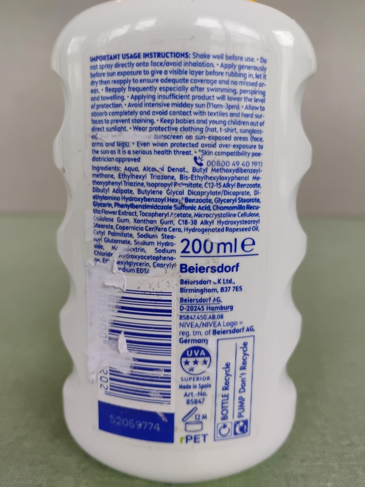 Nivea Babies Kids Sensitive Protect Spray spf50 200ml 6.7oz Exp 05/2028