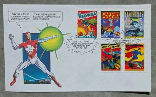 Canada First Day Cover FDC Celebrating Comic Book Superheroes 1995