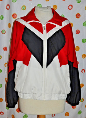 Vintage JC Penney Men`s L  OLYMPIC lined zip up JACKET Golf Geometric EUC