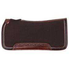 Showman 31" x 32" Felt Saddle Pad w/ Floral Tooled Leather Trim