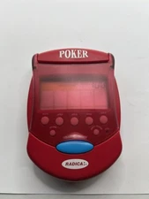 2001 Radica Red Flip Top Pocket Poker Electronic Handheld Game