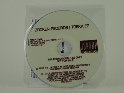 BROKEN RECORDS TOSKA EP (C95) 4 Track Promo CD Single including Plastic Sleeve J