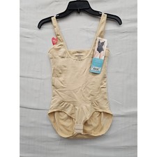 Assets by Spanx Open Bust Panty Bodysuit Naked Beige 10247R Size 1X New