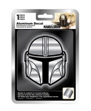 Star Wars The Mandalorian Mando Helmet Aluminum Car Decal Silver 4" Disney 10Pc
