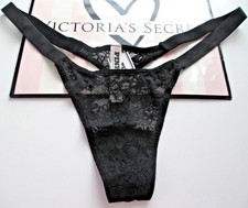 VICTORIA'S SECRET PINK High Leg Micro Thong Panty S M L XL Black Lace NWT VS