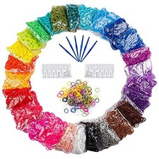Rubber Bands Bracelet Making Kit 12730 Count, 26 Colors, 500 Clips, 6 Hooks