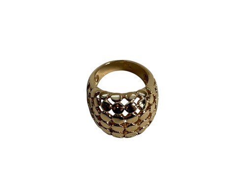 Park Lane Gold Tone Wide Dome Statement Ring Size 8 Openwork Circle Design - Picture 8 of 8