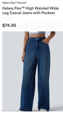 Halara Flex High Waisted Wide Leg Casual Jeans with Pockets. Sz. M Reg. NWT