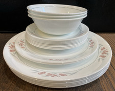 19 Corelle SILK BLOSSOMS 6 Dinner Plates 8 BR...