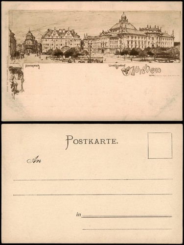 Ansichtskarte München Karlsplatz - Künstlerkarte 1928