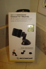 Scosche phone car mount - window/dash/vent - universal 3-in-1 mount kit
