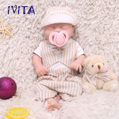 IVITA 14'' Sleeping Pretty Boy Silicone Reborn Infant Doll Like A Real Baby