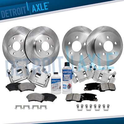 Front & Rear Rotors + Calipers Brake Pads for Chevy Impala Monte Carlo Intrigue