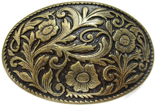 Women's Floral Belt Buckle Vintage Nice Workmanship - Picture 9 of 12