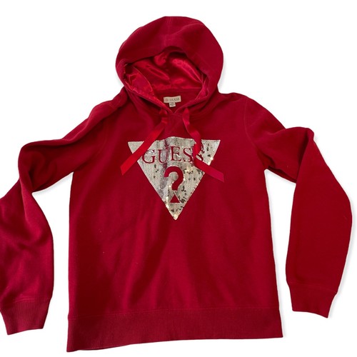 guess red hoodie women's