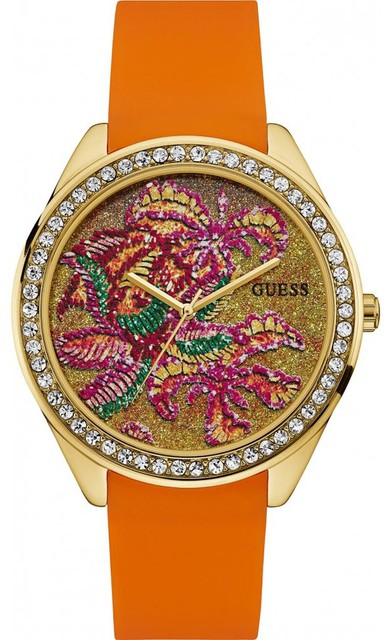 guess orange watch