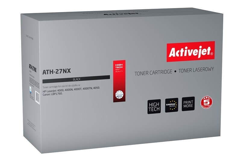 5904356294692 Картридж Activejet ATH-27NX для тонера аналог HP 27X C4127X Canon 8590₽