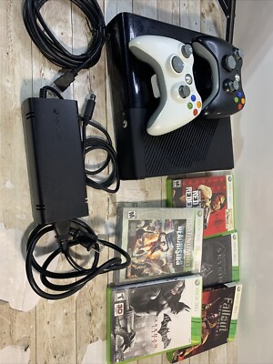 Microsoft Xbox 360 E Gaming Set w/ Controllers, Cables Games Model  1538