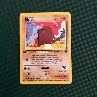 Pokemon Digda Diglett 52/82 1. Edition Team Rocket 2000 Pokémon Card Digda