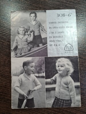 P&B Wools DK Strickanleitung Nr. 308 Three Designs 22-24'' Vintage