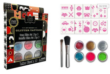 RARE FAO Schwarz Glitter Tattoo Studio DIY Sparkly Body Art Makeup BRAND NEW