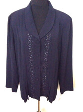 NWT Danny  Nicole Women's Black Beaded Blazer Jacket Size 22W, 89.99