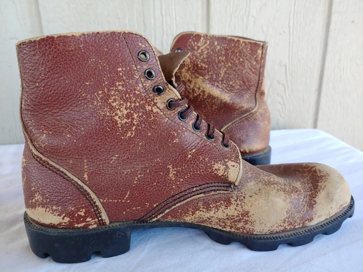 Vintage heeled combat clearance boots