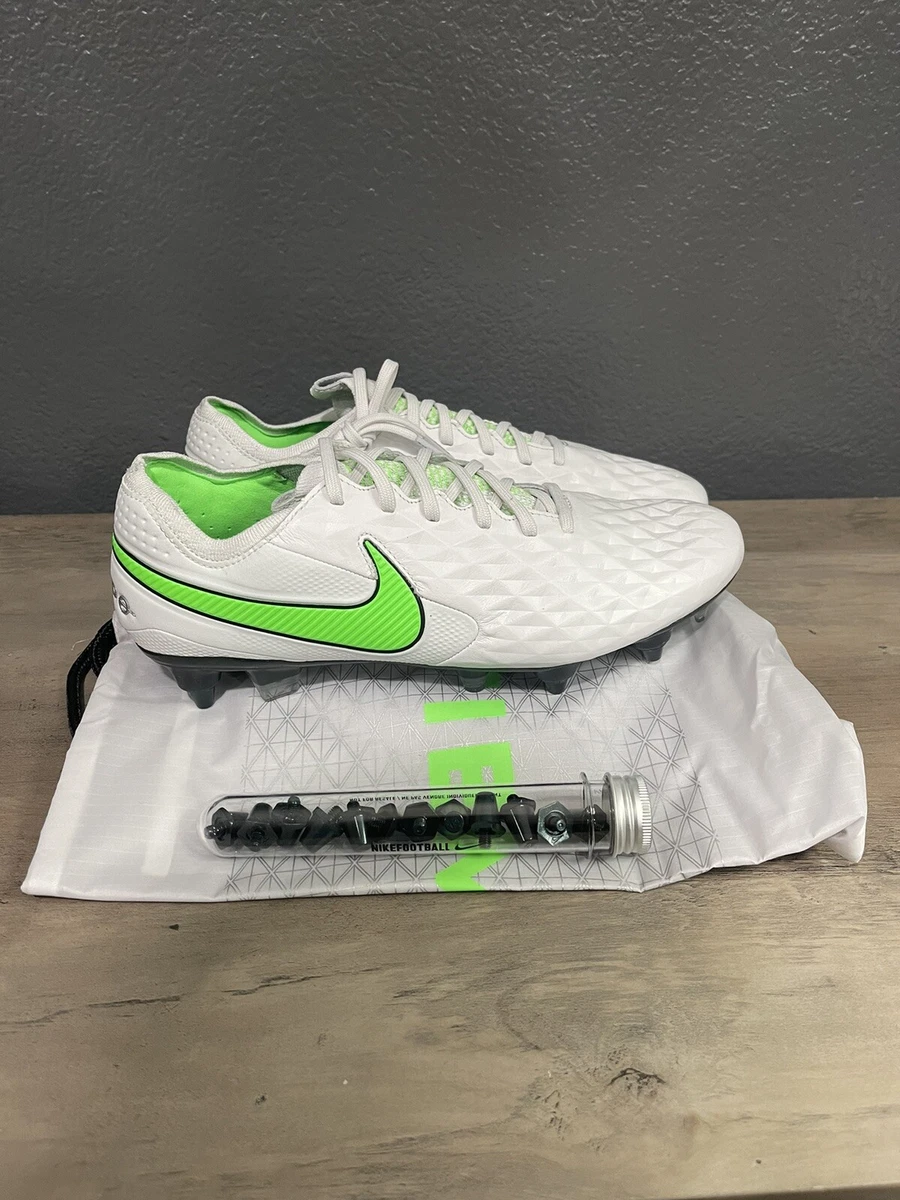 Nike Tiempo Legend 8 Elite SG PRO AC White Green Men s Sz 8 AT5900 030 No Lid